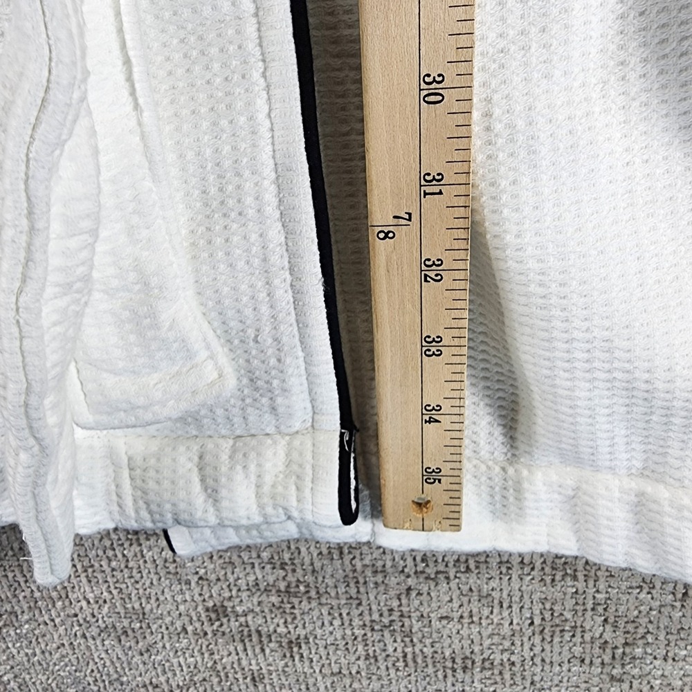 Riley Home Hooded Waffle Robe Womens M White Heavyweight Cotton Okeo-Tex EUC - Picture 6 of 13